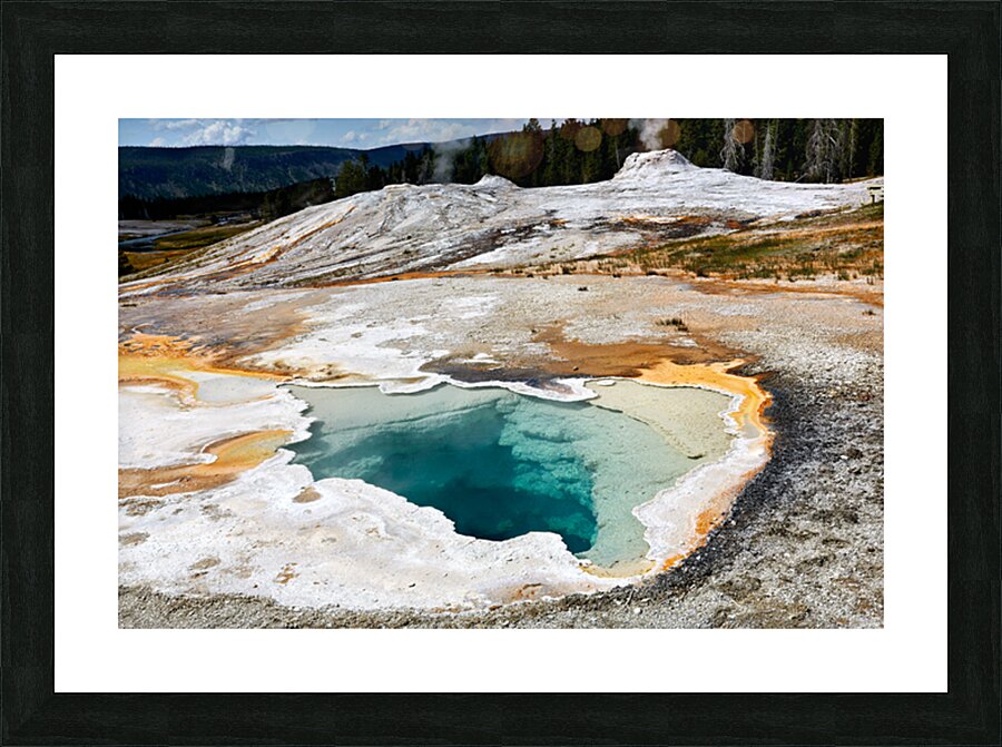 Heart Spring in Yellowstone National Park with blue water Picture Frame print
