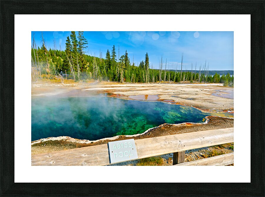 Visit Abyss Pool in Yellowstone National Park for a unique view Picture Frame print