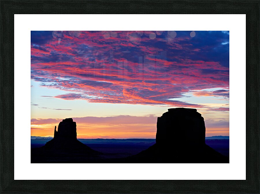 Sunset over Monument Valley near the Navajo Nation Picture Frame print