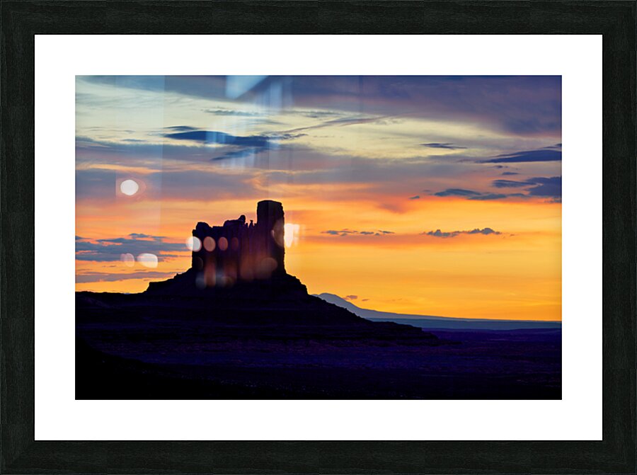Sunset over monument valley in national park usa Picture Frame print