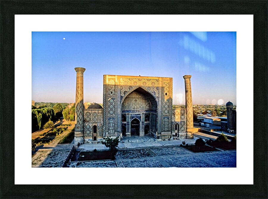 Historic building in Khiva during sunset in Uzbekistan Picture Frame print