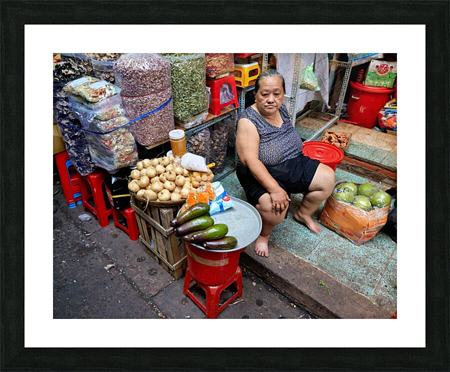 Fruit vendor sells fresh produce in Ho Chi Minh City Picture Frame print