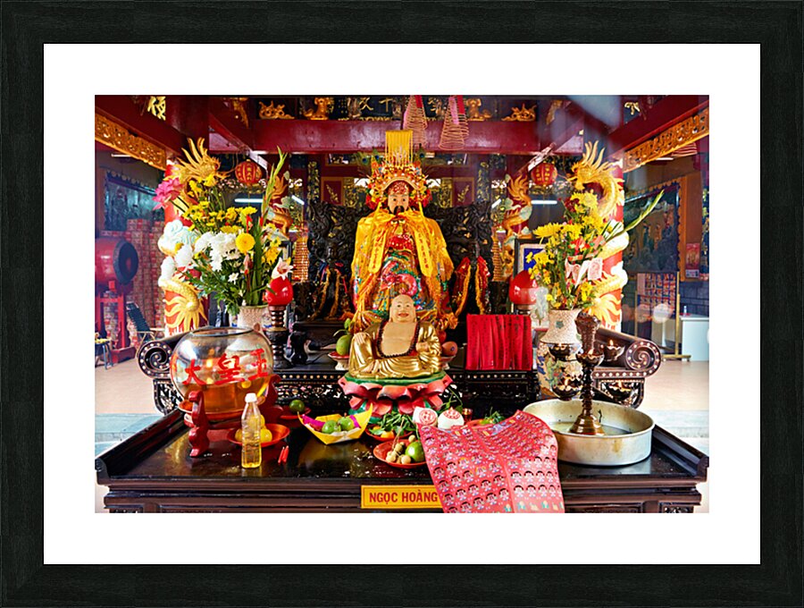 Visit to a Buddhist temple in Ho Chi Minh City Vietnam Picture Frame print