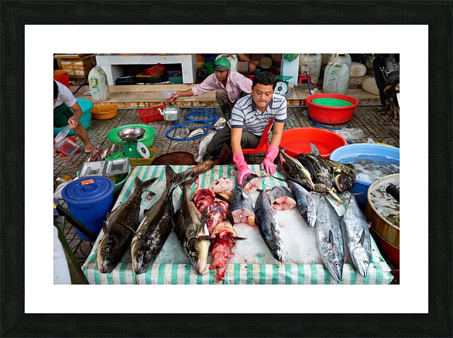 Fish market scene in Phu Quoc Vietnam during the day Picture Frame print