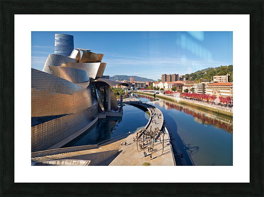 Construction and architecture near the river in Bilbao Spain Impression et Cadre photo