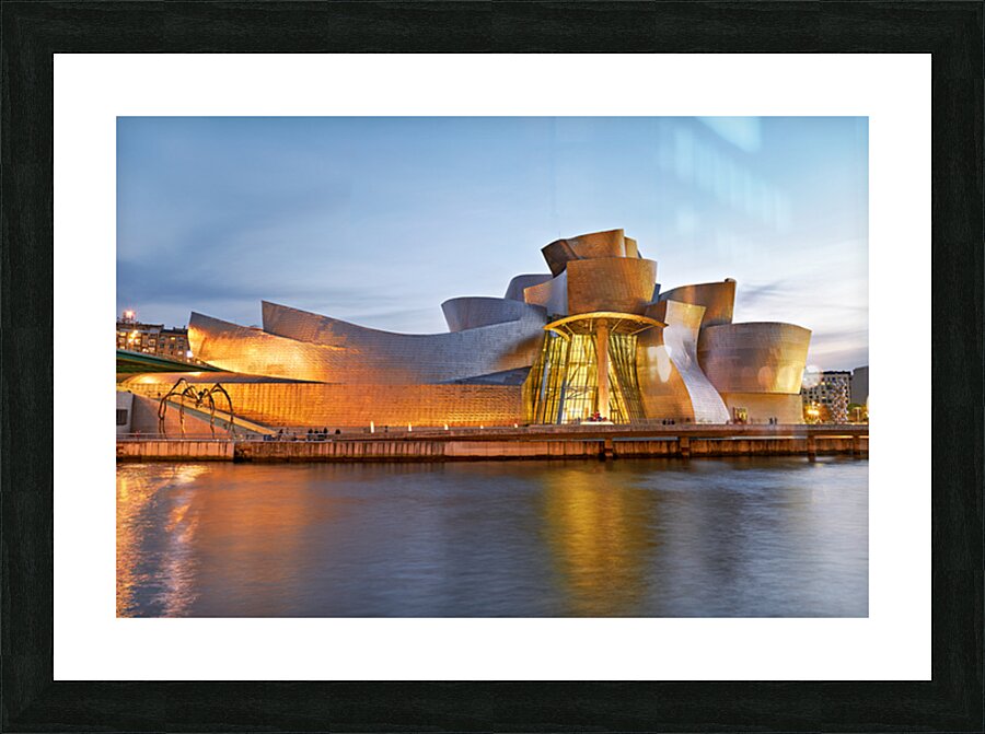 Guggenheim Museum shines at night in Bilbao Spain Impression et Cadre photo