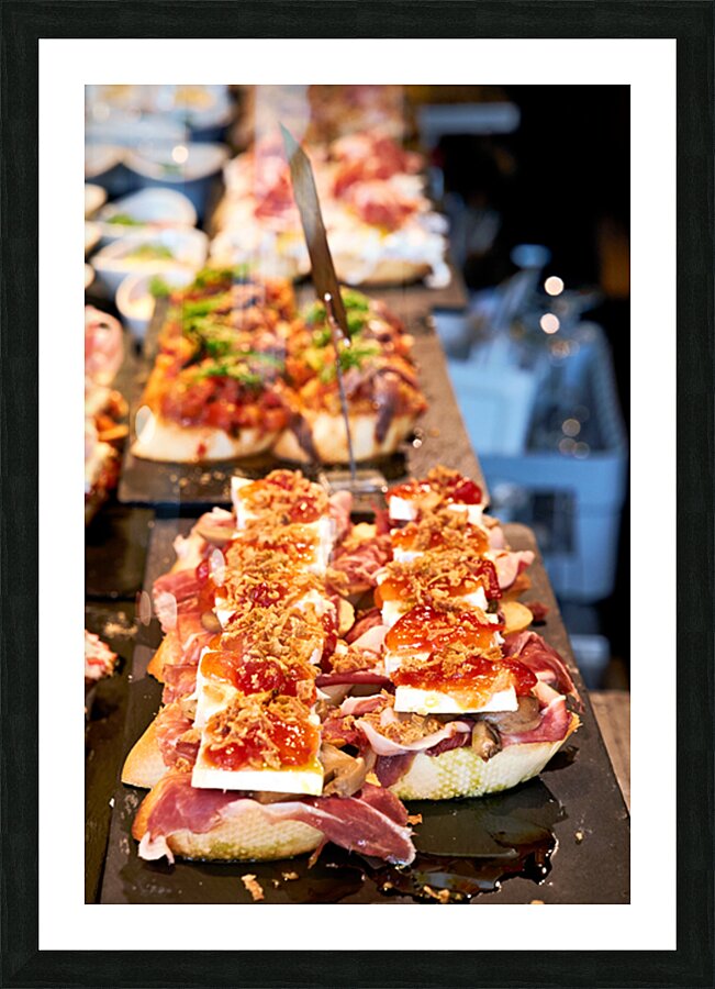 Basque pintxo snacks served in Bilbao Spain Picture Frame print