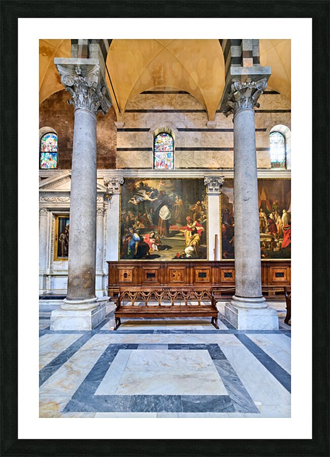 Exploring the interior of the Cathedral in Pisa Tuscany Italy Picture Frame print