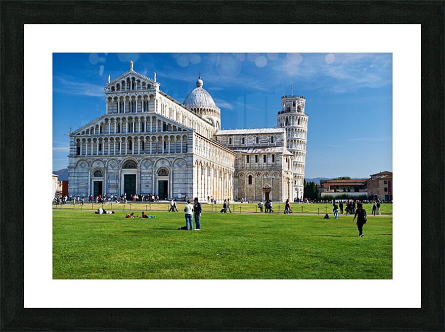 Visit to Piazza dei Miracoli in Pisa with the Leaning Tower Picture Frame print