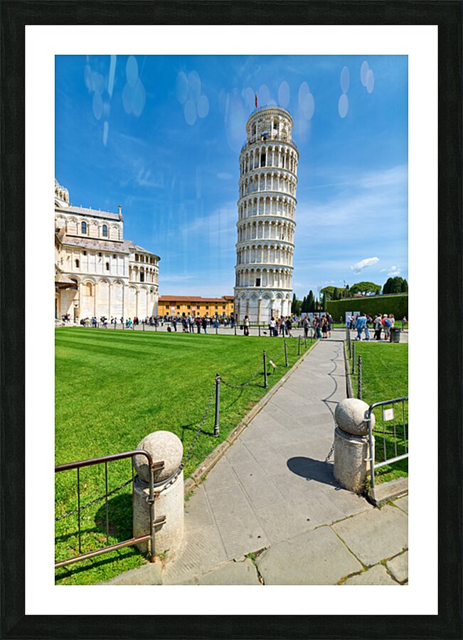 Exploring the Leaning Tower in Piazza dei Miracoli Pisa Picture Frame print