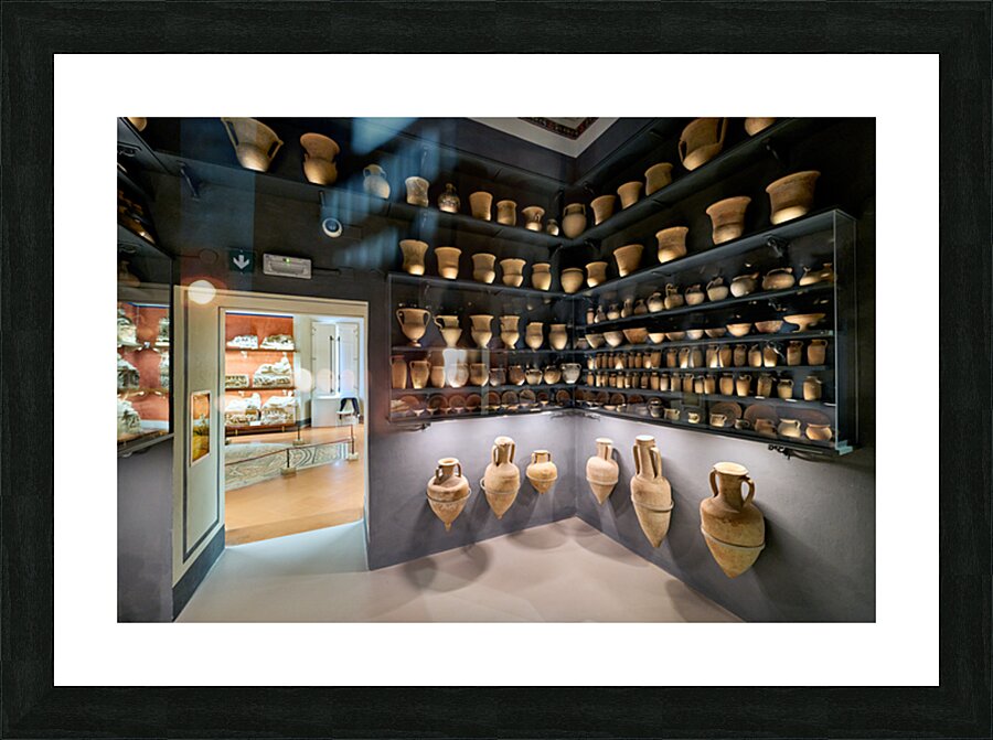 Cinerary urns in Guarnacci Museum of Etruscan artifacts Picture Frame print
