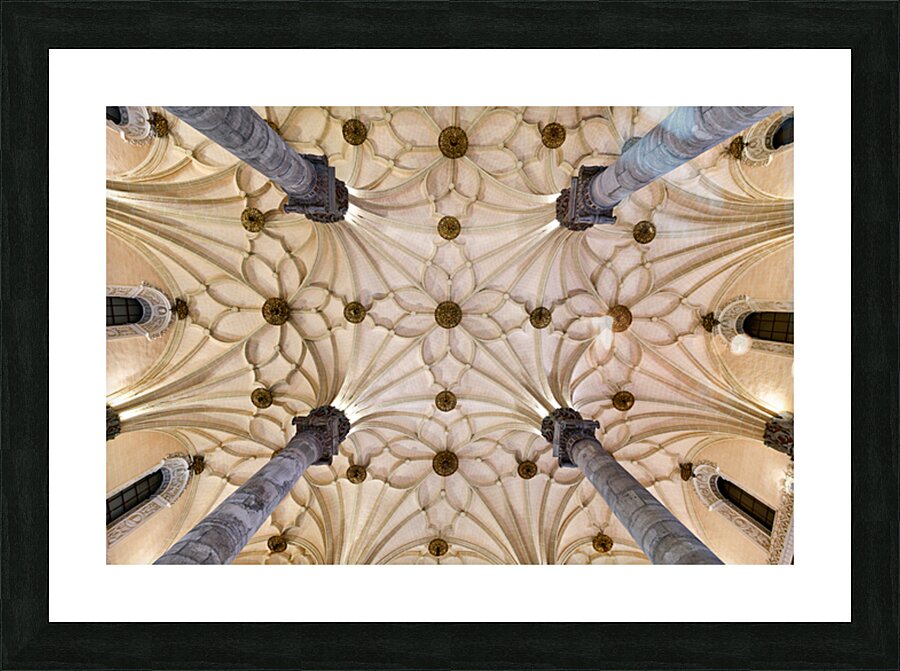 Artistic ceiling design in Zaragoza exhibition hall Framed Print