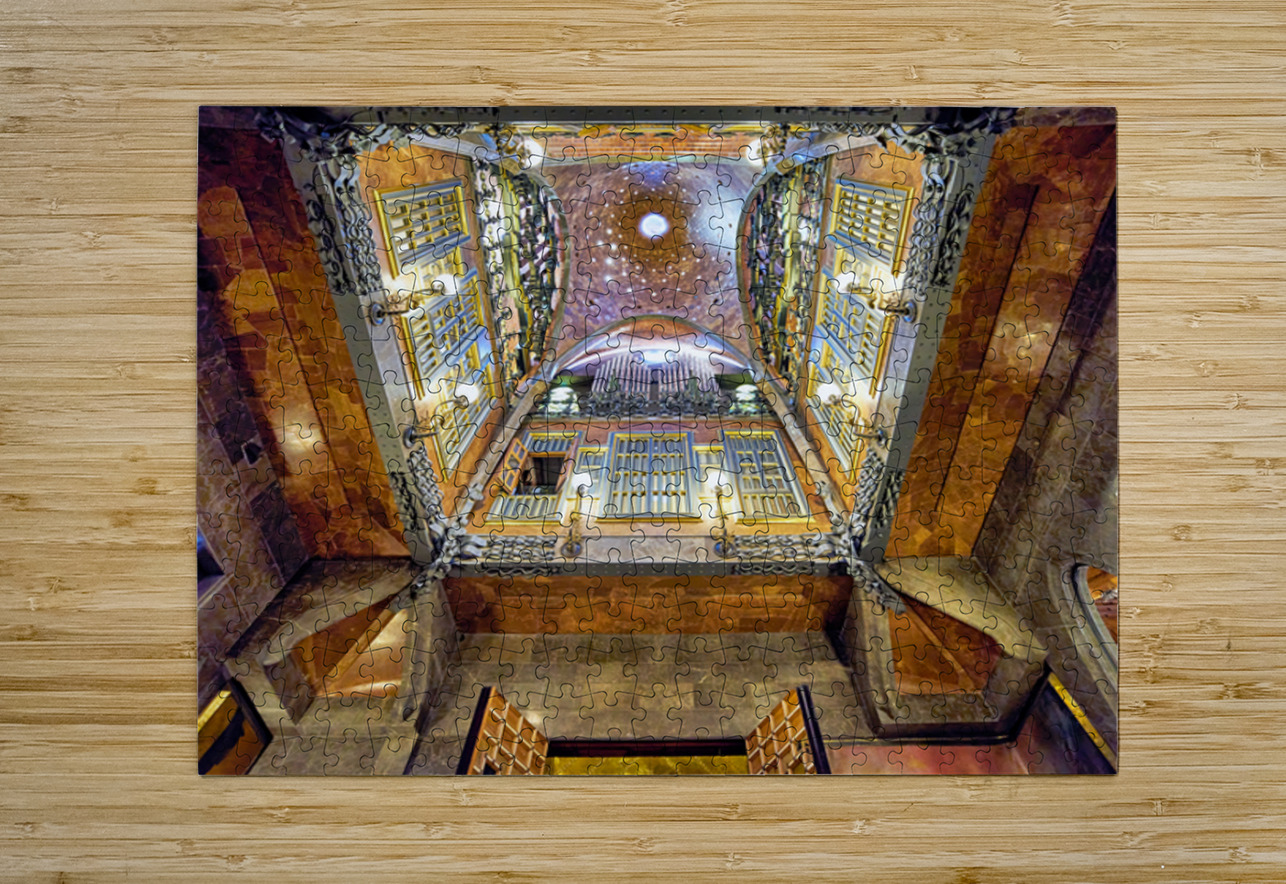 View of interior design in Palau Guell by Gaudi in Barcelona Puzzle 1