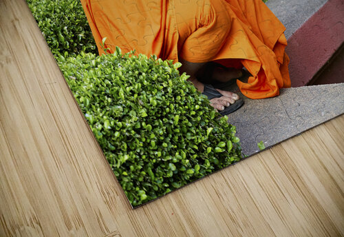A buddhist monk taking a picture at the National Museum of Cambodia in Phnom Penh Marco Brivio puzzle