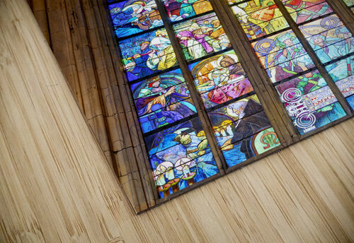 Czech Republic. Prague. Stained Glass in St. Vitus Cathedral inside Prague castle complex Marco Brivio puzzle