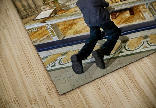 New York. Manhattan. United States. St. Patricks cathedral. A faithful prays in a chapel Marco Brivio puzzle