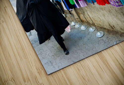Syria. Damascus. Veiled women looking at western dresses Marco Brivio puzzle