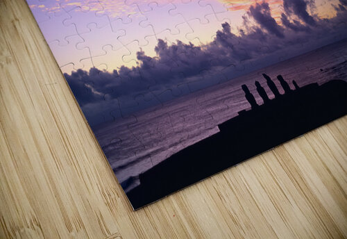 Moai statues at sunset. Easter Island Chile. Marco Brivio puzzle