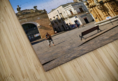 Salento. Apulia Puglia Italy. Nardò. Salandra square. 18th century column Marco Brivio puzzle