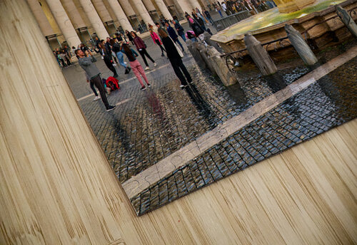 Rome Lazio Italy. Saint Peters Square at dusk. The fountain by Bernini Marco Brivio puzzle