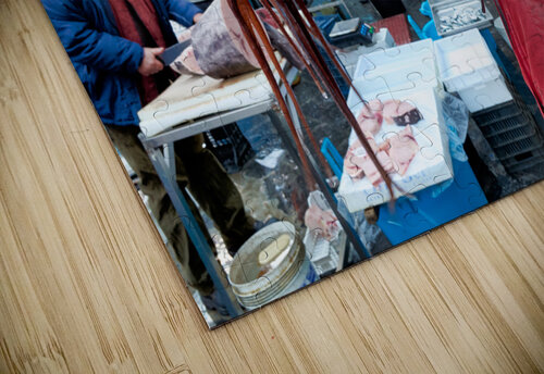 Piscaria the street daily market in Catania Sicily Italy. Fresh fish meat vegetables Marco Brivio puzzle