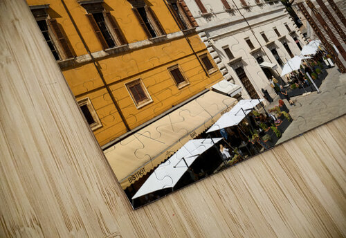 Todi Umbria Italy. Concattedrale della Santissima Annunziata. Cathedral. Piazza del Popolo. The statue Quattro Stele by Arnaldo Pomodoro Marco Brivio puzzle