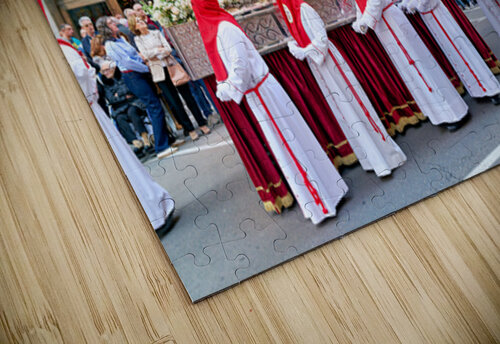 Zaragoza. Saragossa. Aragon. Spain.  Processions of the Easter Holy Week Marco Brivio puzzle