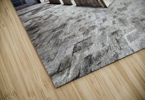 Santa Maria alla Fontana church cloister in Milan Italy with a Marco Brivio puzzle