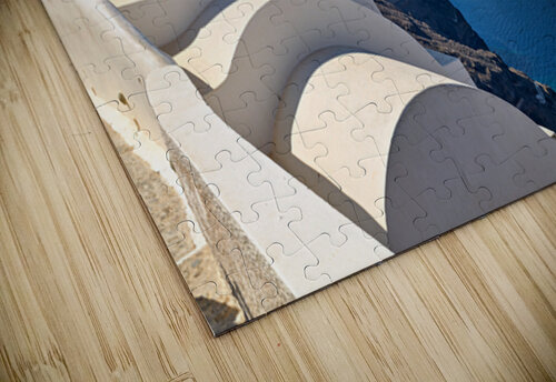Santorinis iconic church and caldera with ships. Marco Brivio puzzle