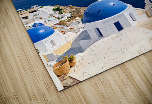 Iconic blue domes and white architecture of Santorini Greece. Marco Brivio puzzle