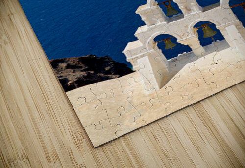 Santorini bell tower overlooking the Aegean Sea. Marco Brivio puzzle