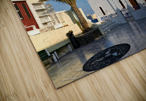 Beautiful white church blue dome palm tree clear sky. Marco Brivio puzzle