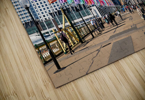 Colorful flags line bridge in Darling Harbour Sydney on a sunny  Marco Brivio puzzle