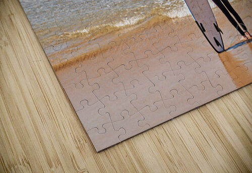 Surfer girl with surfboard on beach watching waves Marco Brivio puzzle