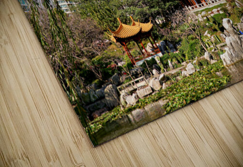 Chinese garden with pagodas and modern buildings Marco Brivio puzzle