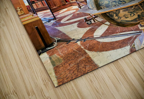 Historic library interior with globe books and rolling ladder. Marco Brivio puzzle