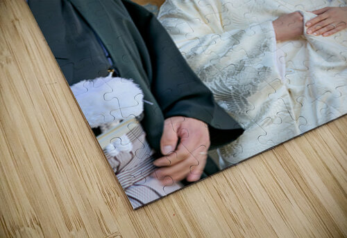 Traditional wedding ceremony at Meiji Jingu Shinto shrine in Tok Marco Brivio puzzle