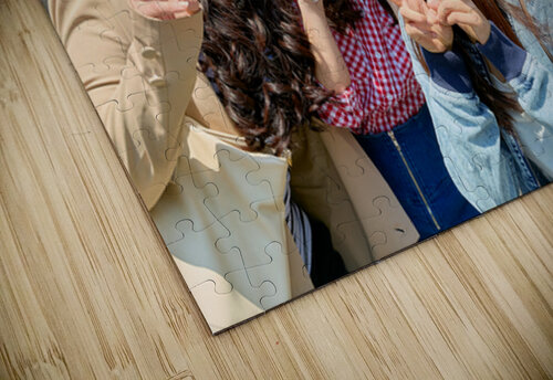 Young girls smiling in Kyoto while enjoying the day together Marco Brivio puzzle