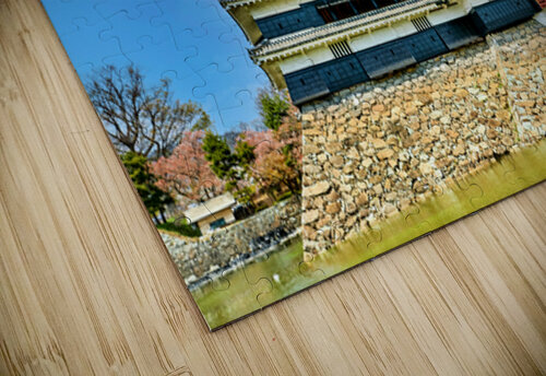 Matsumoto Castle during cherry blossom season in Japan Marco Brivio puzzle