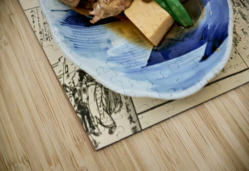 Enjoying traditional Japanese cuisine at a restaurant in Miyajim Marco Brivio puzzle