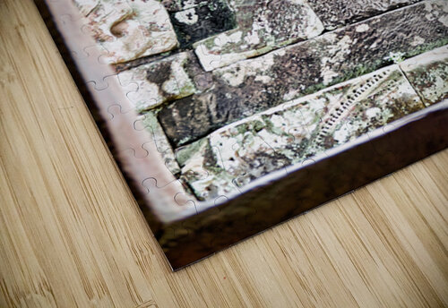 Ancient stone face carving framed in temple window. Marco Brivio puzzle