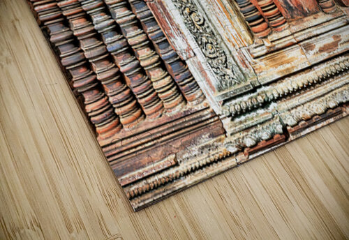 Ancient temple wall with intricate reddish stone carvings and co Marco Brivio puzzle