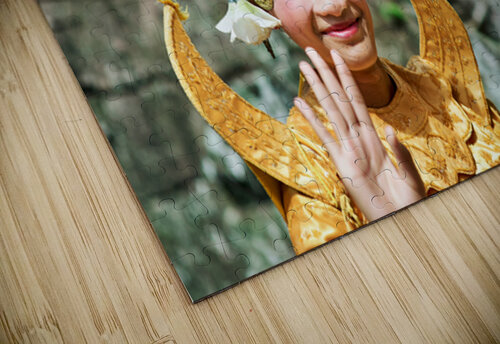Cambodian dancers in golden attire and elaborate headwear. Marco Brivio puzzle