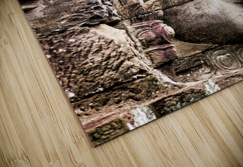 Weathered stone face carving from an ancient temple. Marco Brivio puzzle