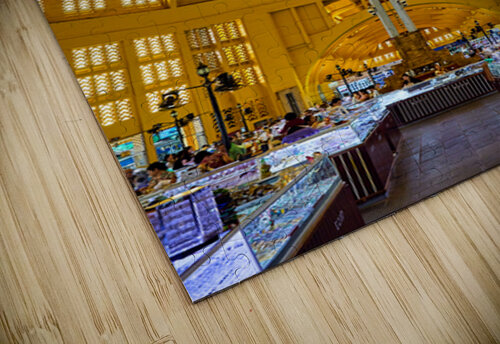 Grand domed market interior with central clock and bustling stal Marco Brivio puzzle
