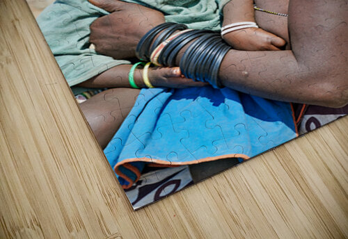 Portrait of young Zemba woman holding child in Kunene Region Marco Brivio puzzle