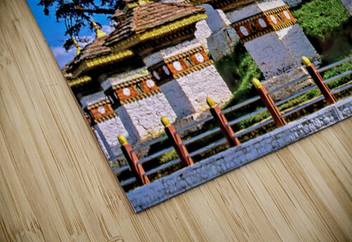 Druk Wangyal Chortens Bhutan with lush trees and blue sky. Marco Brivio puzzle