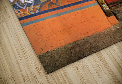 Vibrant wall murals and an ornate red door. Marco Brivio puzzle