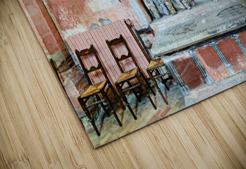 Old wall art and stone altar inside Saint Pierre le Jeune church Marco Brivio puzzle