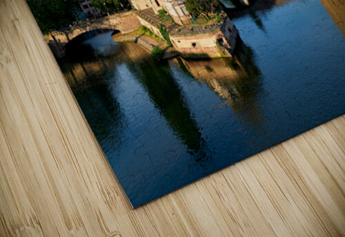 Covered bridges in Strasbourg by the river on a clear day Marco Brivio puzzle